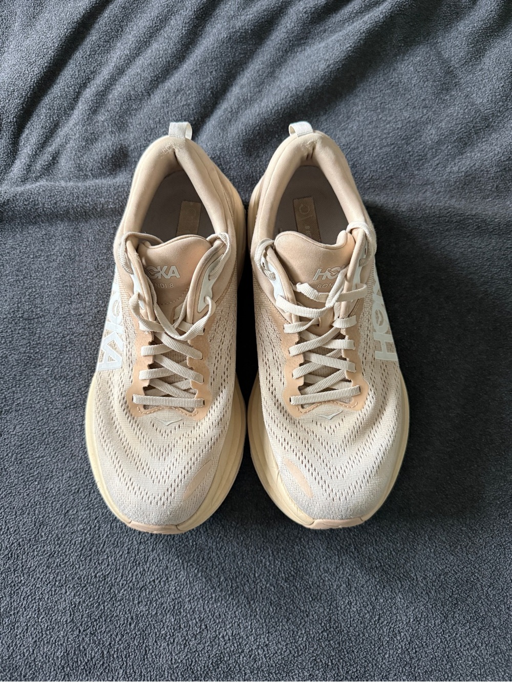 Hoka Men's Sand/Tan Athletic Bondi 8 Running Shoes